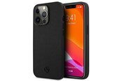 Handys - Cover & Cases - Mercedes Leather Meshed Metal Logo Case for iPhone 13 Pro / iPhone 13 - Black - 3666339020910