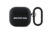 Handys - Cover & Cases - Mercedes AMG Leather White Logo Case for AirPods 4 - Black / White - 3666339397463