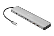 USB-Hubs - Sandberg USB-C to 8xUSB-C+2xUSB-A 100W USB-Hubs - 10 - Grau - 136-80