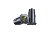 Handys - Adapter und Ladegeräte - Baseus GoTrip USB-C / USB-A 30W Car Charger - Black - C00072300123-00