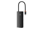Dockingstationen - Baseus Lite Series multifunctional HUB USB Type C - 2 x USB 3.0 / USB Type C PD / HDMI 1.4 / SD / TF black (WKQX050101) - 6932172606343