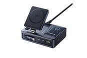 Handys - Adapter und Ladegeräte - Baseus NOMOS 140W Qi2 5-in-1 Wireless Charging Station with Retractable USB-C Cable and Digital Display - Black - P10170902123-00