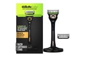 Rasierausstattung - Gillette Exfoliating Bar Razor Black and Gold Edition (2 Count + Handle + Stand) - 8700216355520