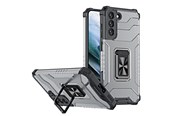 Handys - Cover & Cases - Hurtel Crystal Ring Case Tough Hybrid Cover + Magnetic Holder for Samsung Galaxy S22 + (S22 Plus) Black - 5907769337383