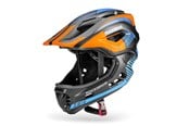 Fahrrad-Zubehör - Rockbros TT-32SOBL-S children's bicycle helmet with removable chinbar size S - black and orange - Rockbros-TT-32SOBL-S