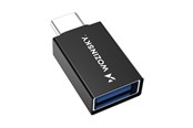 USB Kabel - Wozinsky W10GY1S USB-C - USB-A 3.2 10Gb/s Adapter - Black - 5907769376757