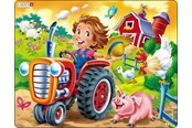 Puzzle - Larsen Puzzles Puzzle Child on tractor - 15 pieces Maxi (36.5x28.5 cm) Boden - BM7