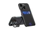 Handys - Cover & Cases - Hurtel Leather Stand Case for Samsung Galaxy S23+ Card Wallet Cover with Stand Black - 5907769353468