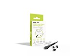 Handys - Anderes Zubehör - Mobile Origin USB-C Dust Plug & Cleaning Brush CL1 Black/Clear for iPhone/Android - MO-CL1-BLK-CLR