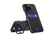 Handys - Cover & Cases - Hurtel Leather Stand Case for iPhone 14 Pro Cover Card Wallet with Stand Black - 9145576269725