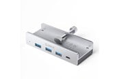 USB-Hubs - ORICO MH4PC Hub Clamp-Mounted USB-C / 3x USB-A 3.0 + 1x USB-C 3.0 - Silver USB-Hubs - USB 3.0 - 4 - Grau - MH4PC-10-SV-BP