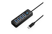 USB-Hubs - ORICO PW4U-C3 USB-C / 4x USB-A 3.0 Hub - Black USB-Hubs - USB 3.0 - 4 - Schwarz - PW4U-C3-015-BK-EP