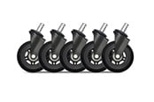 Gaming Stühle - DUTZO Premium 3" Rubber Caster for IKEA Chairs - Black - Rubber - DGCAIK-75MMRBWU-BK