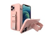 Handys - Cover & Cases - Hurtel Rope Case Silicone Lanyard Cover Purse Lanyard Strap for Xiaomi Poco M4 Pro 5G Pink - 5907769340505