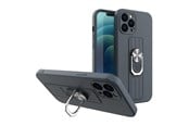 Handys - Cover & Cases - Hurtel Ring Case Silicone Case with Finger Holder and Stand for Xiaomi Redmi Note 11 Pro Blue - 5907769340925