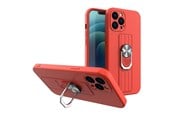 Handys - Cover & Cases - Hurtel Ring Case silicone case with finger holder and stand for Xiaomi Redmi Note 11 Pro Red - 5907769340932