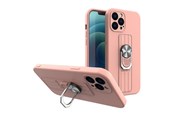 Handys - Cover & Cases - Hurtel Ring Case Silicone Case with Finger Grip and Stand for Xiaomi Poco M4 Pro 5G Pink - 5907769340987