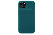 Handys - Cover & Cases - Nillkin Qin Leather Pro Case iPhone 14 Plus Case Camera Cover Holster Cover Case With Flip Green - 6902048249103