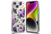 Handys - Cover & Cases - Ringke Fusion Design Armored Case Cover with Gel Frame iPhone 14 Plus Clear (Purple rose) (FD637E29) - 8809881265605