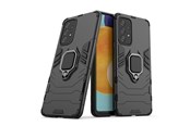 Handys - Cover & Cases - Hurtel Ring Armor Tough Hybrid Case Cover + Magnetic Holder for Samsung Galaxy A73 Black - 5907769339950