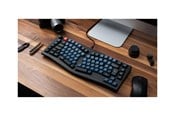 Tastaturen - Keychron V10 - keyboard - QMK custom alice layout fully assembled knob mechanical - 75% - QWERTY - Nordic - frosted black Input Device - Tastaturen - Nordisch - Blau - V10-C3-BO