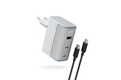 Handys - Adapter und Ladegeräte - CUKTECH AD1003EU 100W GaN 2x USB-C + USB-A Wall Charger with Cable - White - CKAD1003EUGW