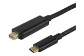 Display Kabel - Deltaco - DisplayPort cable - USB-C to Mini DisplayPort - 1 m - USBC-DP100M