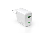 Handys - Adapter und Ladegeräte - Puro 65W GaN USB-A USB-C Wall Charger - White - PUFCMTCUSBAC65WGWHI
