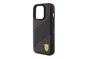 Handys - Cover & Cases - Ferrari Perforated Waves Metal Logo Case for iPhone 15 Pro - Black - 3666339182090