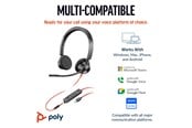 Kopfhörer/Headsets - HP Poly Blackwire 3325 Stereo Microsoft Teams Certified USB-C Headset +3.5mm Plug +USB-C/A Adapter - 8X222AA