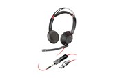 Kopfhörer/Headsets - HP Poly Blackwire 5220 USB-C-stereoheadset + 3.5 mm stik +USB-C/A-adapter (bulk) (8X231A6) - 8X231A6