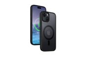 Handys - Cover & Cases - CRONG Hybrid Frost MAG Cover - iPhone 15 Plus MagSafe Case (Black) - CRG-HFM-IP1567-BLK