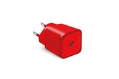 Handys - Adapter und Ladegeräte - SBS TETRGAN1C20R 20W GaN Wall Charger with Power Delivery - Red - TETRGAN1C20R