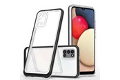Handys - Cover & Cases - Hurtel Clear 3in1 Case for Samsung Galaxy A03s (166) Frame Gel Cover Black - 5907769339189