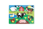 Puzzle - Melissa & Doug Wooden Peg Puzzle Farm Animals - 6075163