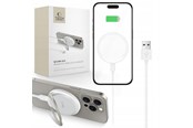 Handys - Adapter und Ladegeräte - Tech-Protect  QI15W-A33 Inductive Charger with MagSafe and Stand with USB-A / USB-C Cable - White - 5906302308330