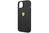 Handys - Cover & Cases - Ferrari Leather Stamp Sides Case for iPhone 14 Plus - Black - 3666339062453