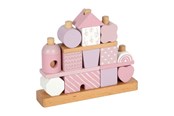 Baby Spielzeug - Small Foot - Wooden Stacking House Pink - 18pcs. - 12713