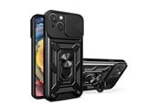 Handys - Cover & Cases - Hurtel Hybrid Armor Camshield case for Motorola Moto G62 5G Armored Case with Camera Cover Black - 9145576272978