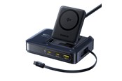Handys - Adapter und Ladegeräte - Baseus Nomos NH21 Qi2 160W 4-in-1 Wireless Charging Station with Retractable Cable - Black - E0121700