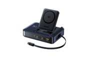 Handys - Adapter und Ladegeräte - Baseus Nomos NH21 Qi2 160W 4-in-1 Wireless Charging Station with Retractable Cable - Black - E0121700