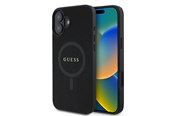 Handys - Cover & Cases - GUESS Saffiano Classic Logo MagSafe case for iPhone 16 - black - 3666339342401