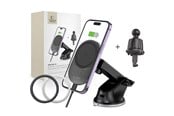 Handys - Adapter und Ladegeräte - Tech-Protect  MM15W-V1 Car Phone Holder with MagSafe 15W Inductive Charger for Cockpit / Air Vent - Black - 9490713931073