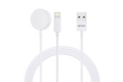 Handys - Adapter und Ladegeräte - Tech-Protect UltraBoost 2in1 Magnetic Charger with USB-C / Lightning Cables for Apple Watch 1.5m - White - 9490713932780