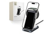 Handys - Adapter und Ladegeräte - Tech-Protect QI15W-A26 Inductive Charger 15W 3in1 for Smartphone / Headphones / Apple Watch - Black - 9490713934487