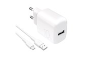 Handys - Adapter und Ladegeräte - Puro PROLITE 10W USB-A wall charger + USB-A - USB-C cable 1.2m - white - PUTCUSBA10WDYKACWHI