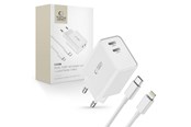 Handys - Adapter und Ladegeräte - Tech-Protect C35W AC Charger 2x USB-C PD 35W with USB-C / Lightning Cable - White - 9319456605587