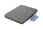 Tastaturen - Logitech Rugged Folio - keyboard and folio case - QWERTZ - Swiss - graphite Input Device - Tastatur & Folio-Set - Schweiz - Grau - 920-011202