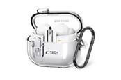 Handys - Cover & Cases - Tech-Protect FlexAir Case with Carabiner for Samsung Galaxy Buds 3 / 3 Pro - Transparent - 5906302376155