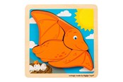 Baby Spielzeug - Bigjigs Wooden Shape Puzzle Pterodactyl - 4 pcs. - 38034